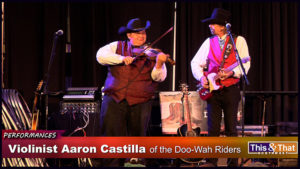 Violinist Aaron-Castilla of the Doo Wah Riders